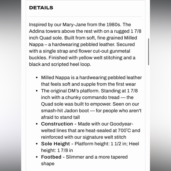 DR MARTENS BLACK ADDINA FLOWER BUCKLE LEATHER PLATFORM SHOES 9USW 7Uk /41EU - Picture 8 of 8